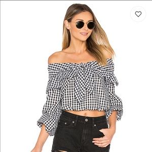 Lovers & Friends Gingham Off Shoulder Top